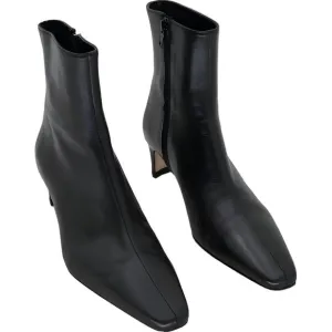 STAUD Wally Women's Ankle Boots EU 37 - Chic Leather Black Heeled Boots
