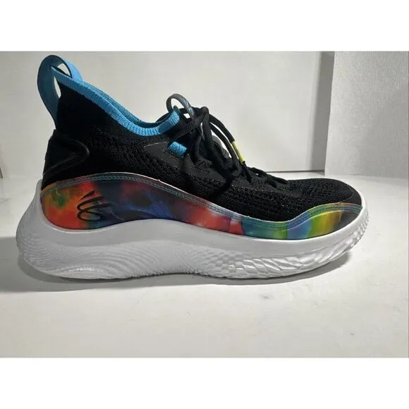 Steph Curry Basketball Shoes UA8 Knit Feel Good Flow Tie Dye Multicolor Size 7Y