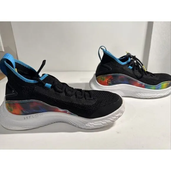 Steph Curry Basketball Shoes UA8 Knit Feel Good Flow Tie Dye Multicolor Size 7Y