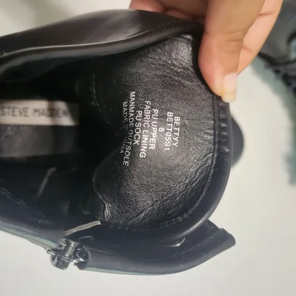 Steve Madden Bettyy1 Women's Betty Combat Boot Size 8 Black