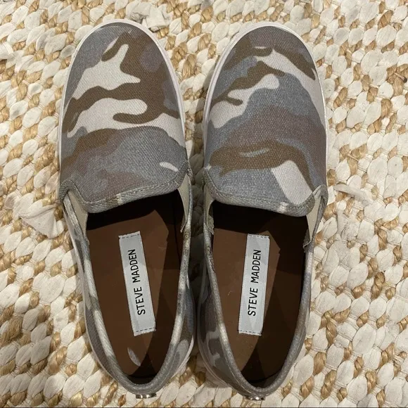 Steve Madden Camo Slip On Sneakers
