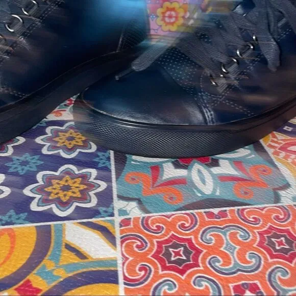 Steve madden casual low top Blue leather laceup  sneakers size 9 men 10.5 women