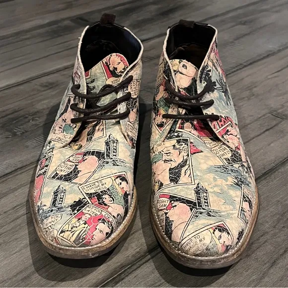 Steve Madden Comic Strip Print Boots - Size EU 42 (US Size 9)