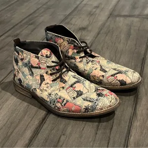 Steve Madden Comic Strip Print Boots - Size EU 42 (US Size 9)