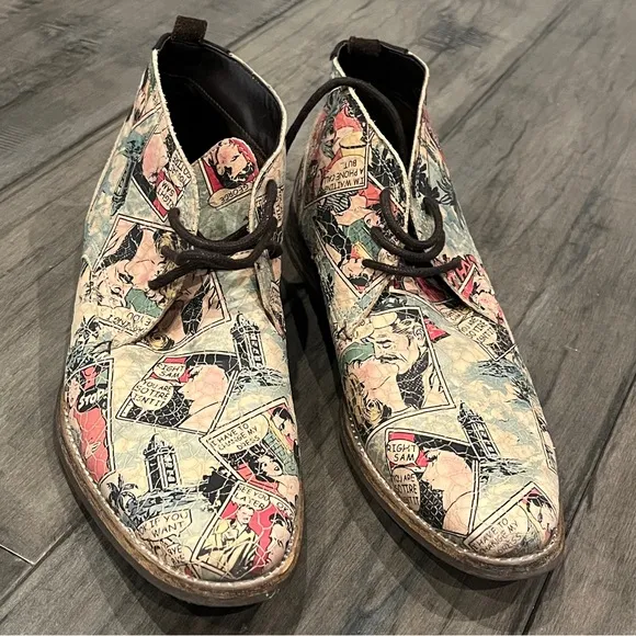 Steve Madden Comic Strip Print Boots - Size EU 42 (US Size 9)