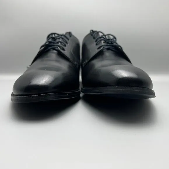 Steve Madden Eager Black Leather Upper Plain Toe Derby Dress Shoes Mens 13