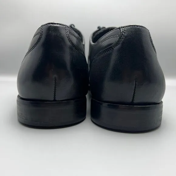 Steve Madden Eager Black Leather Upper Plain Toe Derby Dress Shoes Mens 13
