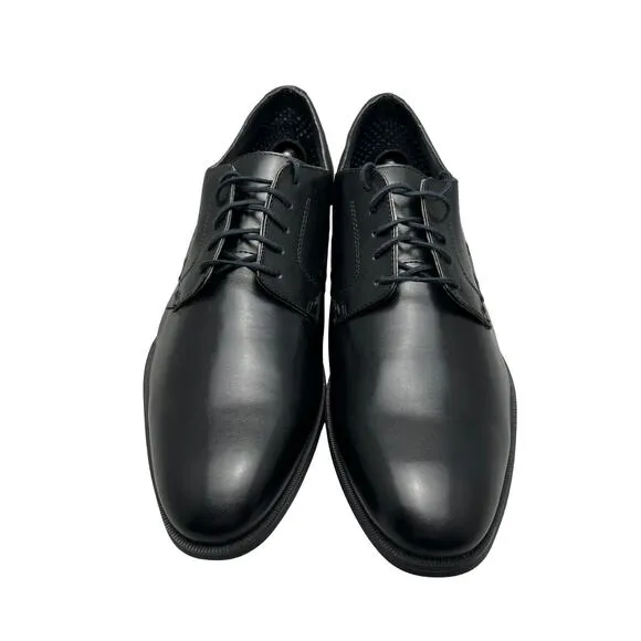 Steve Madden Eager Black Leather Upper Plain Toe Derby Dress Shoes Mens 13