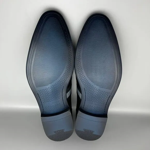 Steve Madden Eager Black Leather Upper Plain Toe Derby Dress Shoes Mens 13