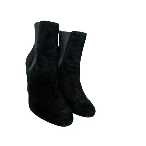 Steve Madden Effect suede leather slip on heeled booties boots sz 9