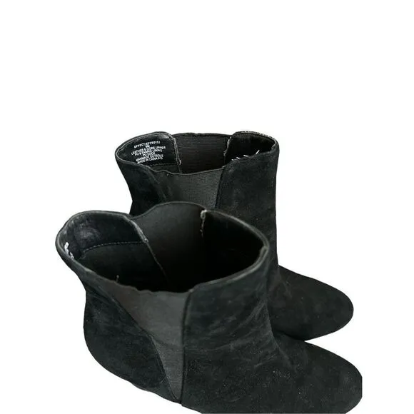 Steve Madden Effect suede leather slip on heeled booties boots sz 9