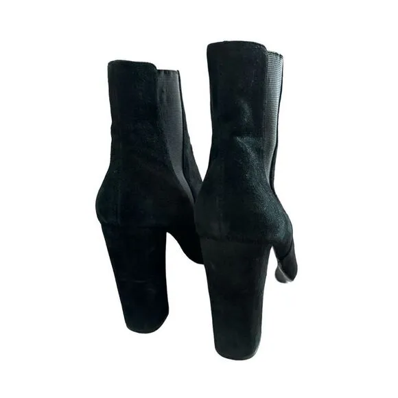 Steve Madden Effect suede leather slip on heeled booties boots sz 9