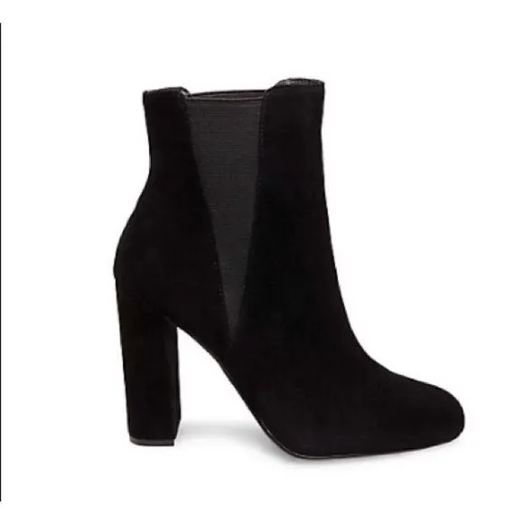 Steve Madden Effect suede leather slip on heeled booties boots sz 9