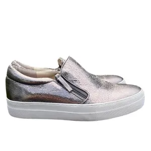 Steve Madden Glaammar Zip Platform Sneaker metallic color slip on