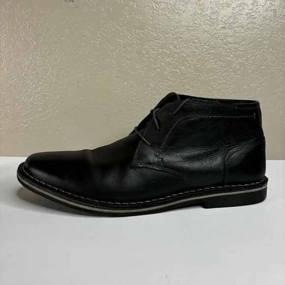 Steve Madden Harken Men's Black Leather Chukka Ankle Boots Size 12