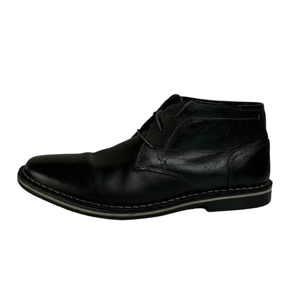 Steve Madden Harken Men's Black Leather Chukka Ankle Boots Size 12
