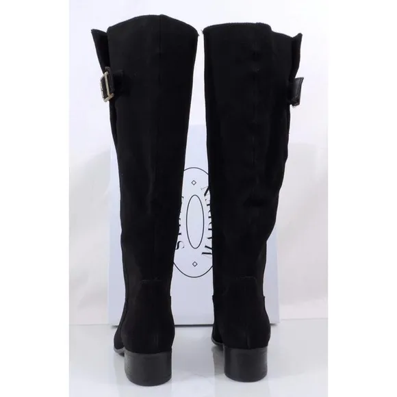 Steve Madden Loren Riding Knee High Boots Suede Black Size 6