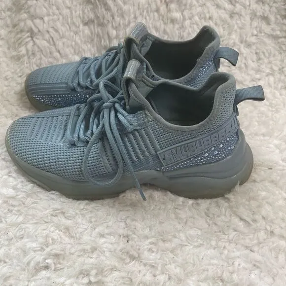 Steve Madden Maxima Blue Rhinestone Embellished slip on Sneakers Size9.5M