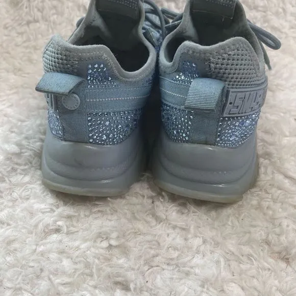 Steve Madden Maxima Blue Rhinestone Embellished slip on Sneakers Size9.5M