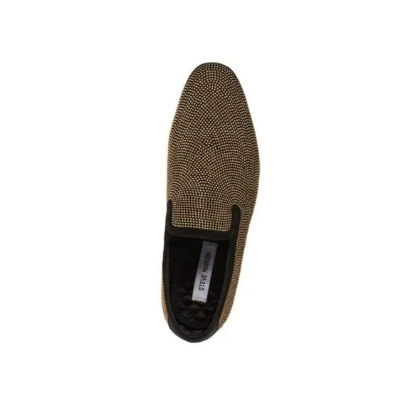 STEVE MADDEN Mens Black Studded Mezmoryz Almond Toe Slip On Slippers Shoes 9 M