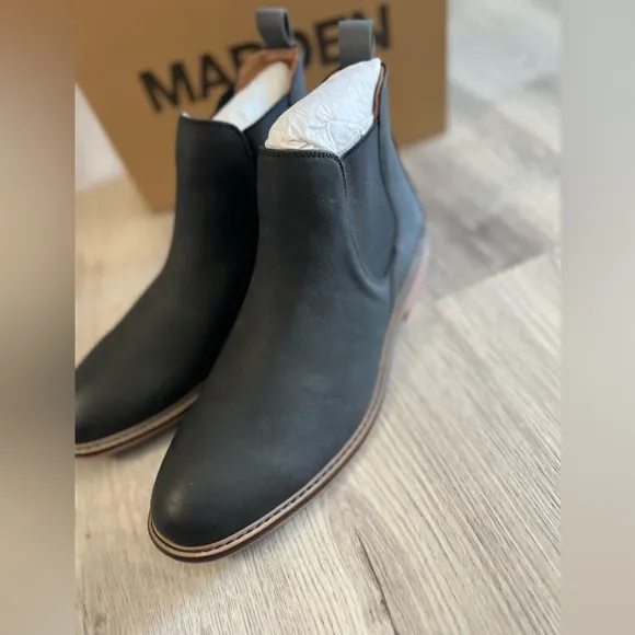 Steve Madden Mens Boots Size 8.5 Ortholite Chelsea Slip On Ankle Men Black