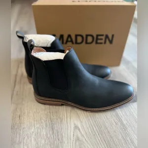 Steve Madden Mens Boots Size 8.5 Ortholite Chelsea Slip On Ankle Men Black
