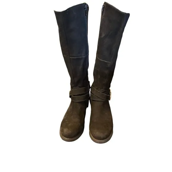 Steve Madden Women’s Amill Black Leather Riding Boots size 6.5