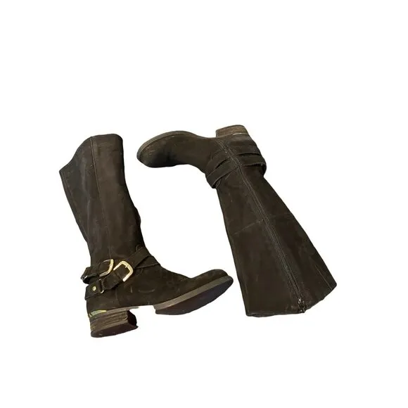 Steve Madden Women’s Amill Black Leather Riding Boots size 6.5