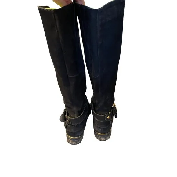 Steve Madden Women’s Amill Black Leather Riding Boots size 6.5