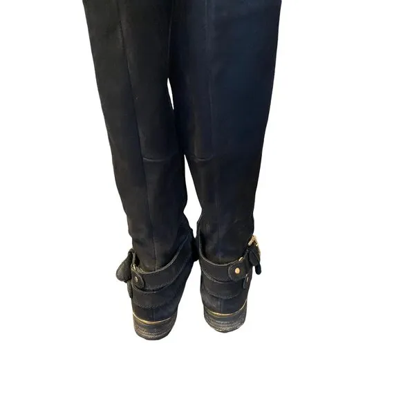 Steve Madden Women’s Amill Black Leather Riding Boots size 6.5
