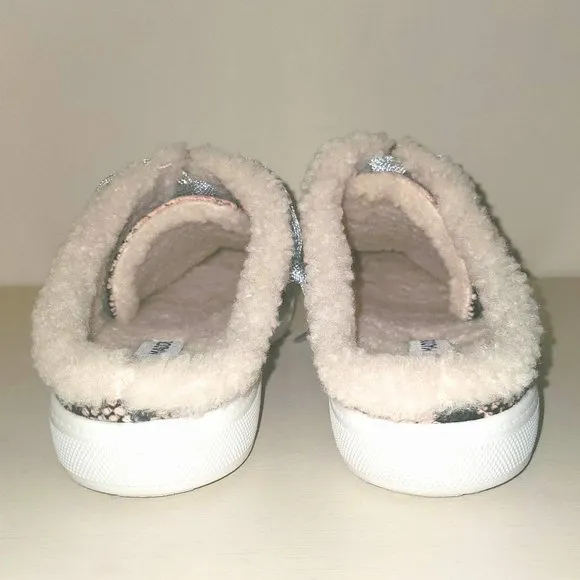 Steve Madden Women's Polaris Slip On Sneakers Faux Fur Snakeskin Mule 8.5 NWOB
