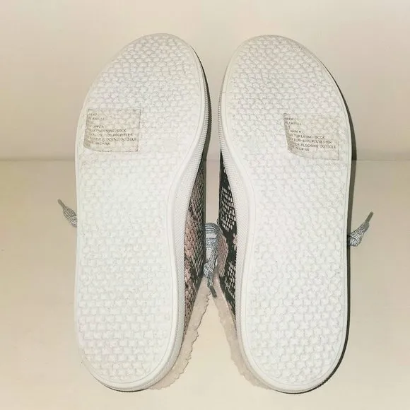 Steve Madden Women's Polaris Slip On Sneakers Faux Fur Snakeskin Mule 8.5 NWOB