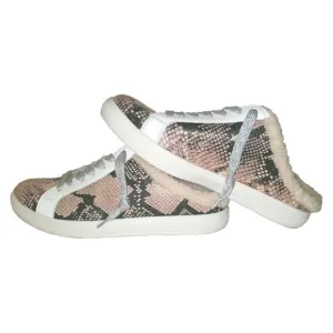 Steve Madden Women's Polaris Slip On Sneakers Faux Fur Snakeskin Mule 8.5 NWOB