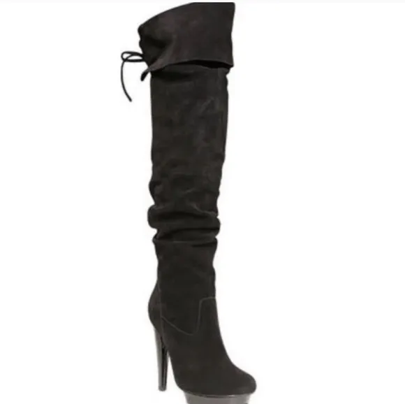 Steve Madden Xenonn Slouchy Suede Knee High Platform Boot Sz 10