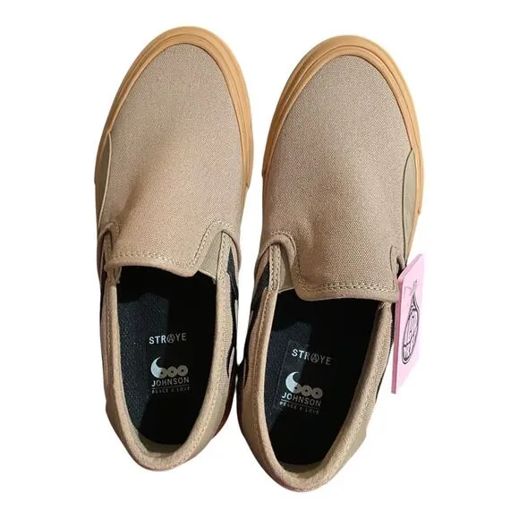Straye Men's 10.5 Vista XR Slip On Sneakers Acid Drop Tan Black Flame Emo Grunge