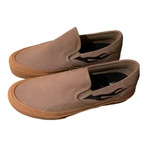 Straye Men's 10.5 Vista XR Slip On Sneakers Acid Drop Tan Black Flame Emo Grunge