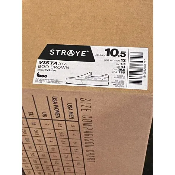 Straye Men's 10.5 Vista XR Slip On Sneakers Acid Drop Tan Black Flame Emo Grunge
