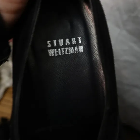 STUART WEITZMAN Black Suede Slip-on Sneakers, size 8.5M