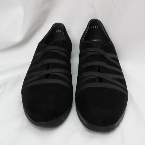 STUART WEITZMAN Black Suede Slip-on Sneakers, size 8.5M