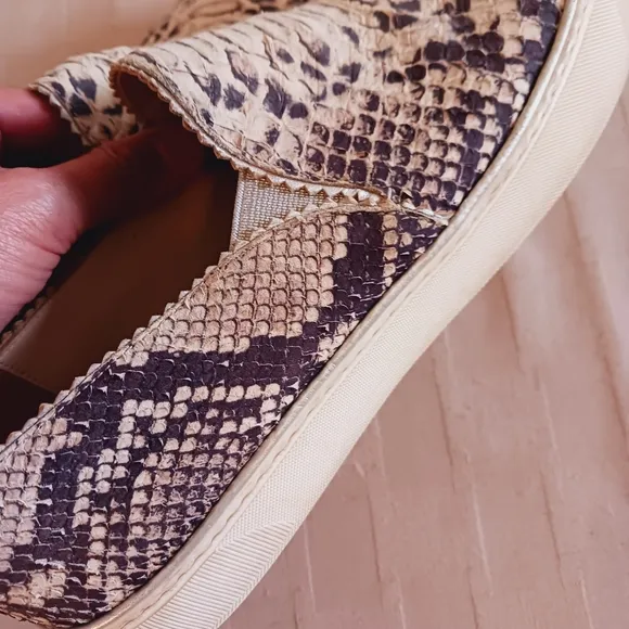 Stuart Weitzman Faux Snakeskin Slip On Sneakers