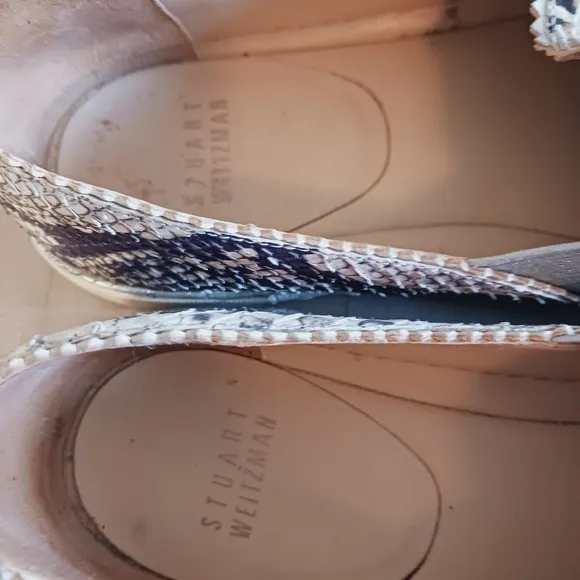 Stuart Weitzman Faux Snakeskin Slip On Sneakers