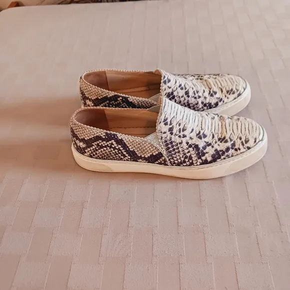 Stuart Weitzman Faux Snakeskin Slip On Sneakers