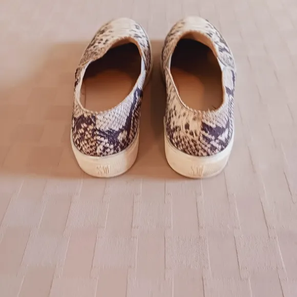 Stuart Weitzman Faux Snakeskin Slip On Sneakers