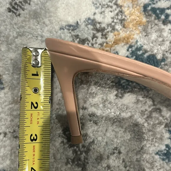 Stuart Weitzman Soiree Sleek 75 Sandal Heel Poudre Sand Leather pump Sandals 9.5