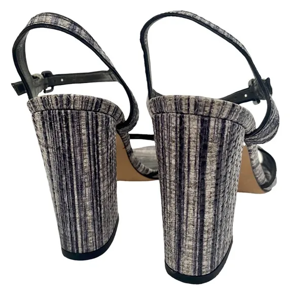 Stuart Weitzman The Sunlovers Sandal Heels Sz 9 Black and White