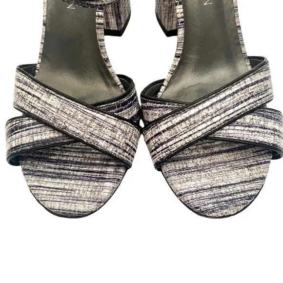 Stuart Weitzman The Sunlovers Sandal Heels Sz 9 Black and White
