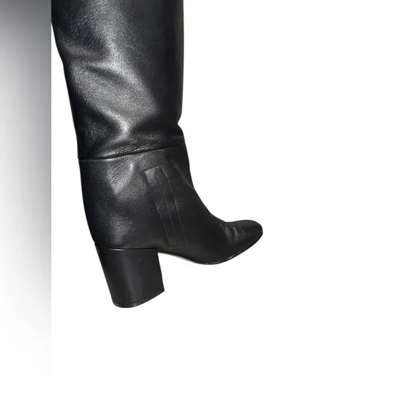 STUART WEITZMAN women’s black knee high leather pull on riding boots size 8 1/2