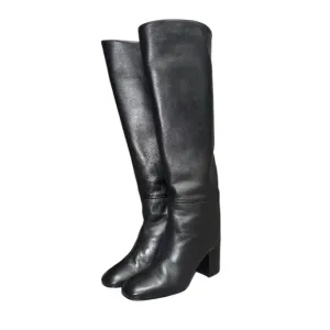 STUART WEITZMAN women’s black knee high leather pull on riding boots size 8 1/2