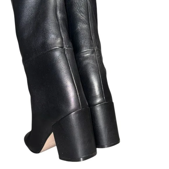 STUART WEITZMAN women’s black knee high leather pull on riding boots size 8 1/2