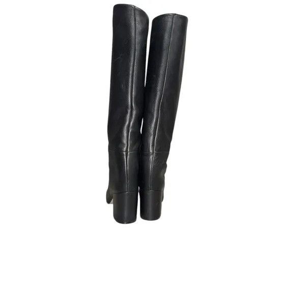 STUART WEITZMAN women’s black knee high leather pull on riding boots size 8 1/2